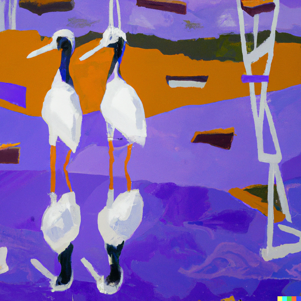 self-similarity expressed through an impressionistic painting of birds